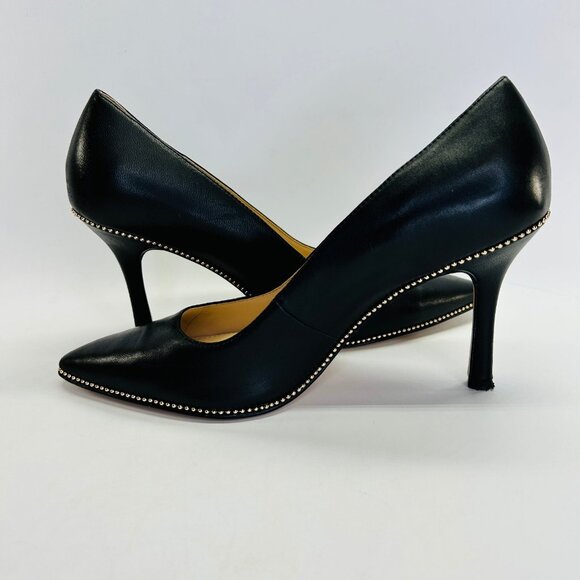 Coach Samantha Leather Black Pump Size 8B Studded Pointed Toe High Heel - Picture 7 of 16